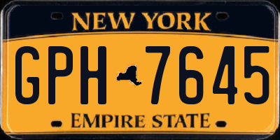 NY license plate GPH7645