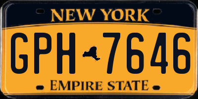 NY license plate GPH7646