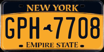 NY license plate GPH7708