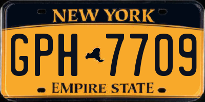 NY license plate GPH7709