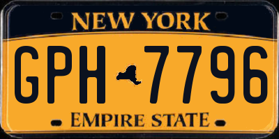 NY license plate GPH7796