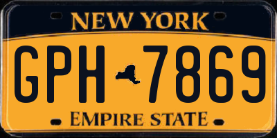 NY license plate GPH7869