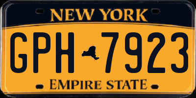 NY license plate GPH7923