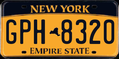 NY license plate GPH8320