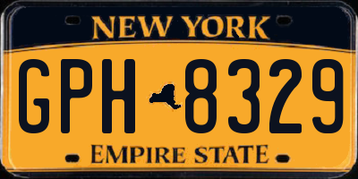 NY license plate GPH8329