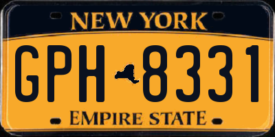 NY license plate GPH8331