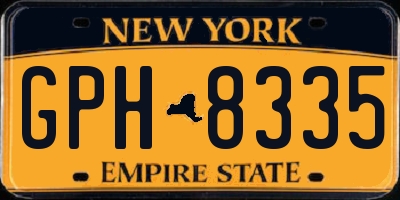 NY license plate GPH8335