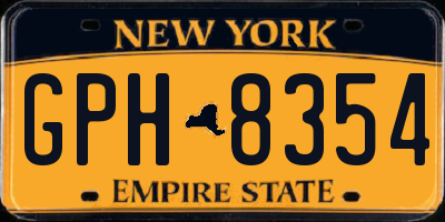 NY license plate GPH8354