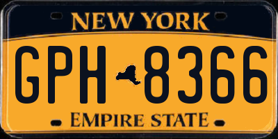 NY license plate GPH8366