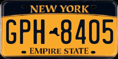 NY license plate GPH8405