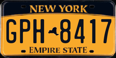 NY license plate GPH8417
