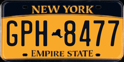 NY license plate GPH8477
