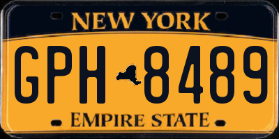 NY license plate GPH8489