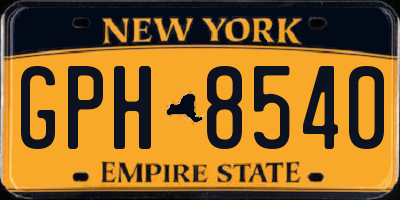 NY license plate GPH8540
