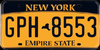 NY license plate GPH8553