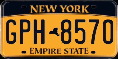 NY license plate GPH8570