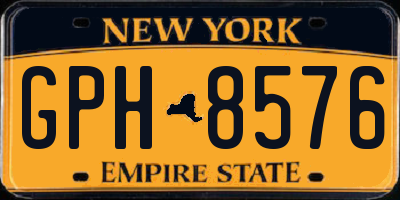 NY license plate GPH8576