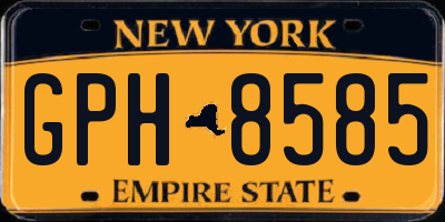 NY license plate GPH8585