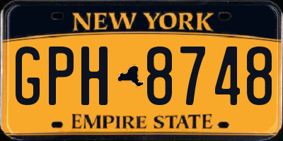 NY license plate GPH8748