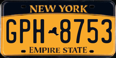 NY license plate GPH8753