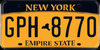 NY license plate GPH8770