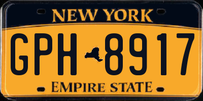 NY license plate GPH8917