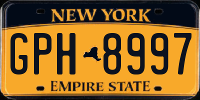 NY license plate GPH8997