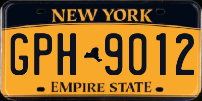 NY license plate GPH9012
