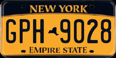 NY license plate GPH9028
