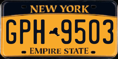 NY license plate GPH9503
