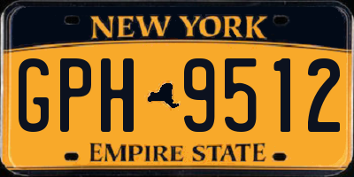 NY license plate GPH9512