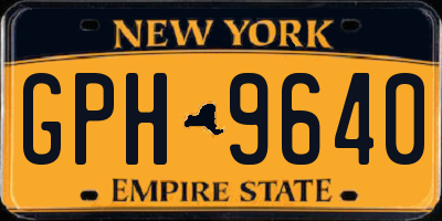 NY license plate GPH9640