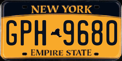 NY license plate GPH9680
