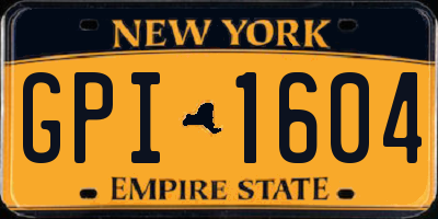 NY license plate GPI1604