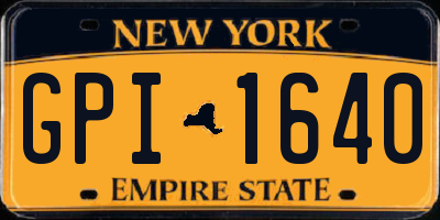 NY license plate GPI1640