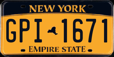 NY license plate GPI1671