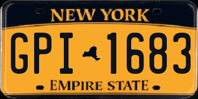 NY license plate GPI1683
