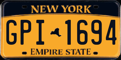 NY license plate GPI1694