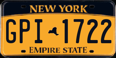 NY license plate GPI1722