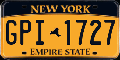 NY license plate GPI1727