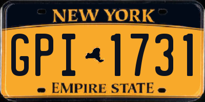 NY license plate GPI1731