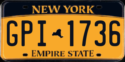 NY license plate GPI1736