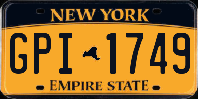 NY license plate GPI1749