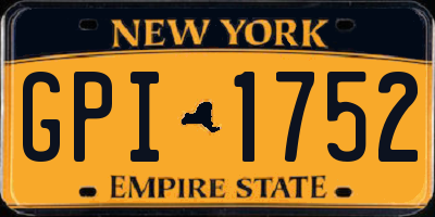 NY license plate GPI1752