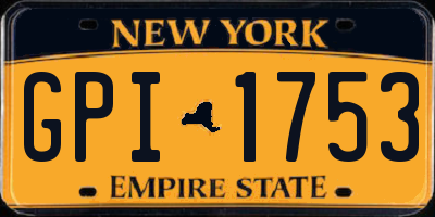 NY license plate GPI1753