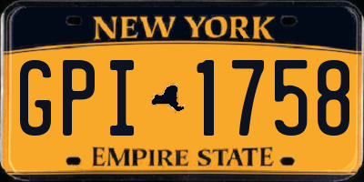 NY license plate GPI1758
