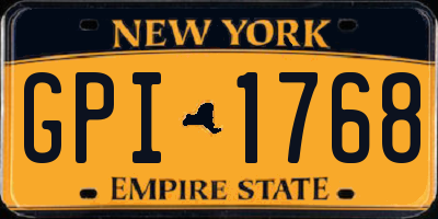 NY license plate GPI1768