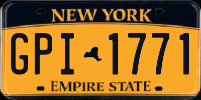 NY license plate GPI1771