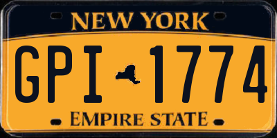 NY license plate GPI1774