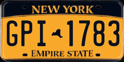 NY license plate GPI1783
